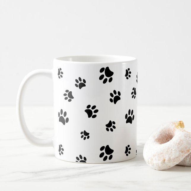 Svarta tassar Mönster Kaffemugg (Med munk)