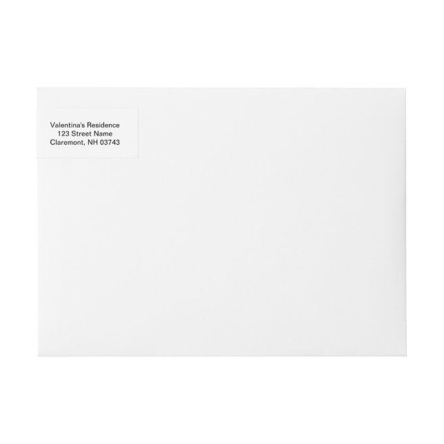 Svarta texter om vit bakgrund i Bröllop Etikettband (Framsidan)