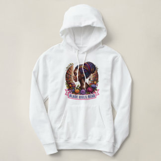 Svarta tjejer läser damhoodie t shirt