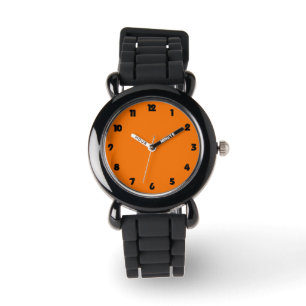 Svarta Tjockar på Orange barn kan Armbandsur