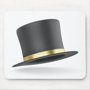 Svarta top hat med gyllene band musmatta