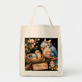 Svarta Totebag Med Texten Mamma Är Hemma Fågelgåva Tygkasse