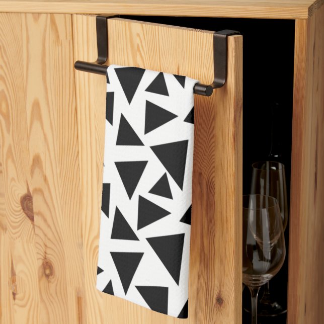 Svarta trianglar   kökshandduk (Thirds Fold)