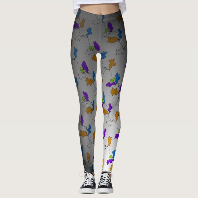 Svarta tryckta Leggings (Framsida)