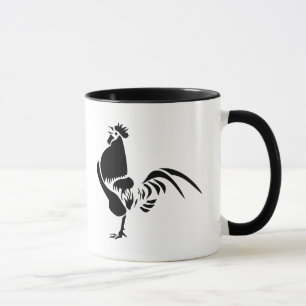 Svarta Tupp som korsar Bra morgonlarmet Mugg