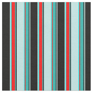 Svarta, turkos, Aqua, Red, Light Sea Grönt Linjer Tyg