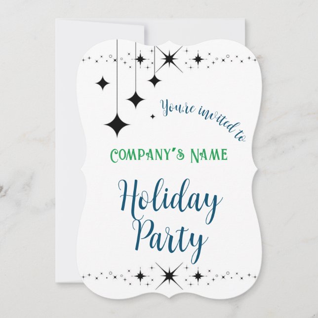 Svarta Twinkles Inbjudningar (Framsida)