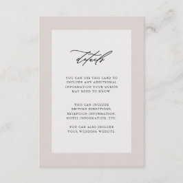 Svarta uppgifter om Elegant bröllop gäst Tilläggskort