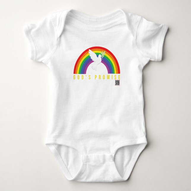 Svarta V T-Shirt Rainbow Guds utlovade duva (Framsida)