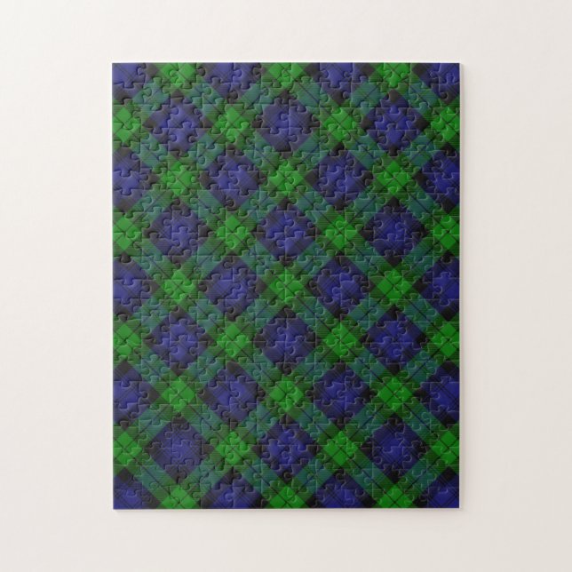 Svarta väktaren Tartan Plaid Mönster Pussel (Vertikal)