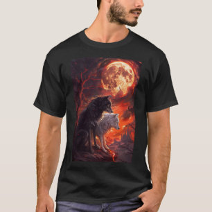 Svarta Vargen och vit Varg i Röda Måne Kungariket T Shirt