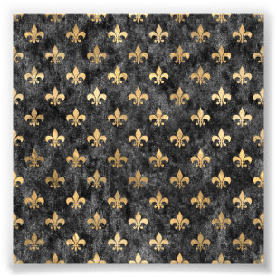 Svarta Velvet Fleur De Lis Mardi Gras Orleans Fototryck