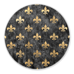Svarta Velvet Fleur De Lis Mardi Gras Orleans Knopp