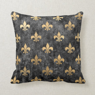 Svarta Velvet Fleur De Lis Mardi Gras Orleans Kudde
