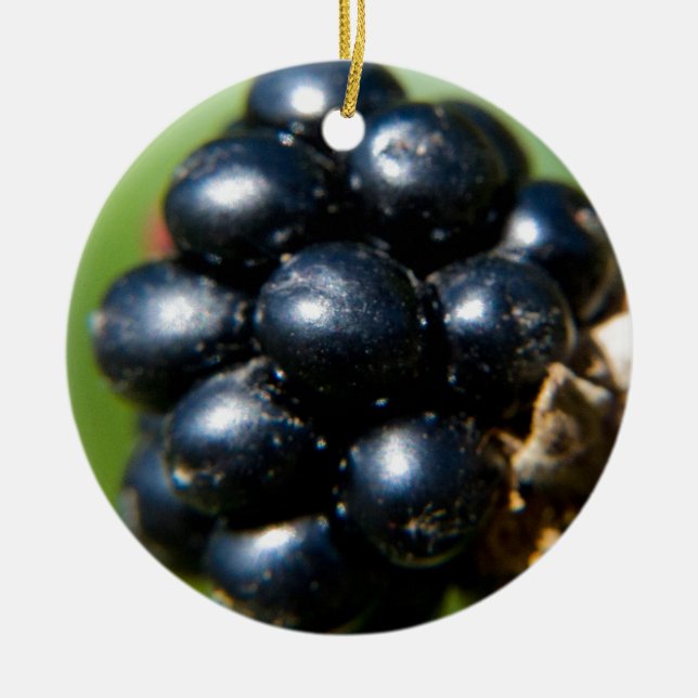 Svarta vinbär/slånbär julgransprydnad keramik (Framsidan)