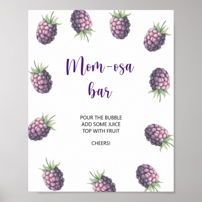 Svarta vinbärs- Mom-osa bar Poster (Framsidan)