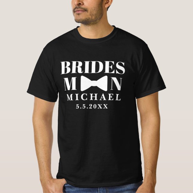 svarta vita armbågar bröllop modern t shirt (Framsida)