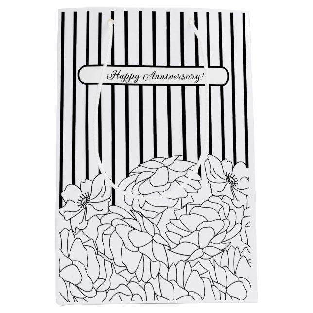 Svarta & Vita Blommor med Ränder (Framsidan)