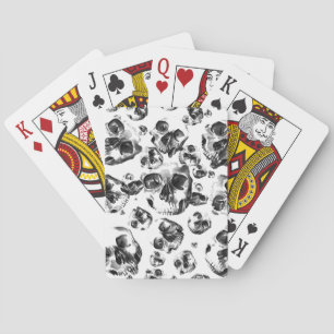 Svarta & Vita Döskallar Skelett Döskalle Konst Mön Casinokort