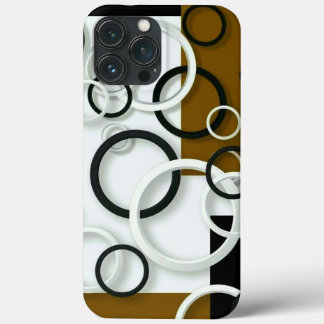 Svarta, vita, färgade cirklar iphone case