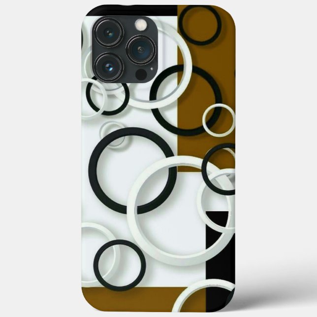 Svarta, vita, färgade cirklar iphone case (Baksida)