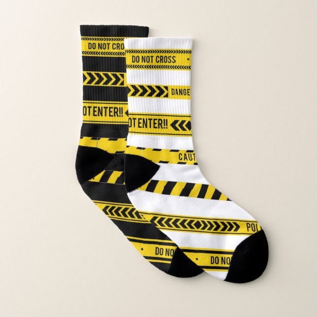 Svarta, vita, försiktiga banddesignsocklar strumpor (Par)
