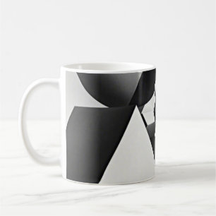Svarta vita grå geometriska former kaffemugg