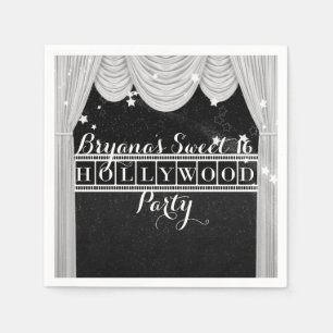 Svarta & Vita HOLLYWOOD Gardiner Elegant Fest Pappersservett