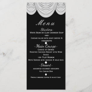 Svarta & Vita HOLLYWOOD Gardiner Elegant Meny