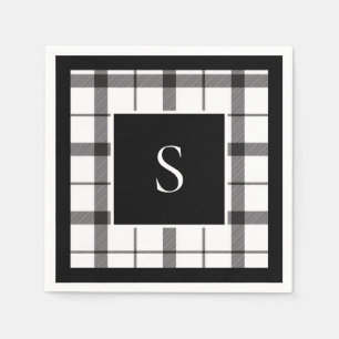 Svarta, vita, inlagda, klassade, Chic, moderna Pappersservett