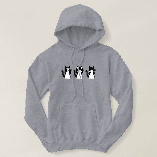 Svarta Vita Katter | Three Wise Kitties Tee Shirt (Design framsida)