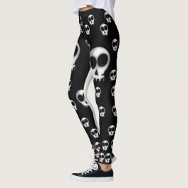svarta vita leggings tonåring långa