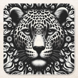 Svarta & Vita Leopards Pappersunderlägg – Fler For Underlägg Papper Kvadrat