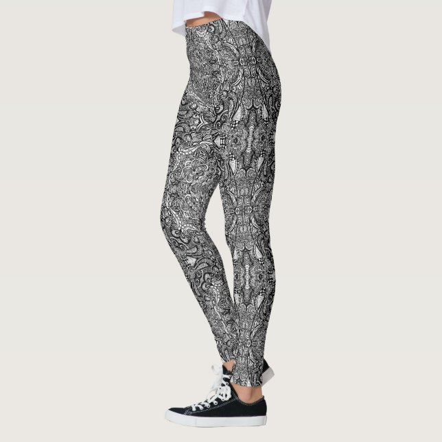 Svarta & Vita Medaljong Leggings (Vänster)