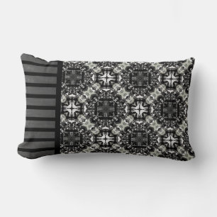 Svarta, vita och Grått-röda mandalas Mönster Lumbarkudde