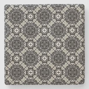 Svarta, vita och Grått-röda mandalas Mönster Stenunderlägg