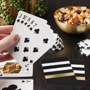 Svarta, vita och guld rand mönster casinokort