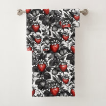 Svarta, vita och röda jordgubbar överallt