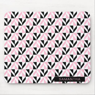 Svarta, vita och Rosa Geometric Mönster Musmatta
