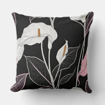 Svarta, vita och Rosa Lilies