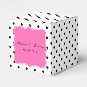 Svarta, vita och Rosa Polka Dot Bröllop Presentaskar