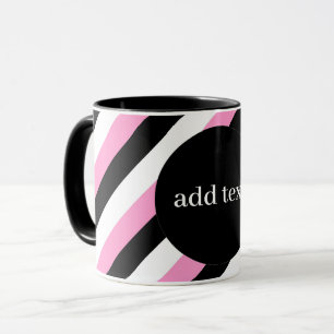 Svarta, vita och Rosa Rand Mugg