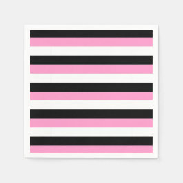 Svarta, vita och Rosa Rand Pappersservett