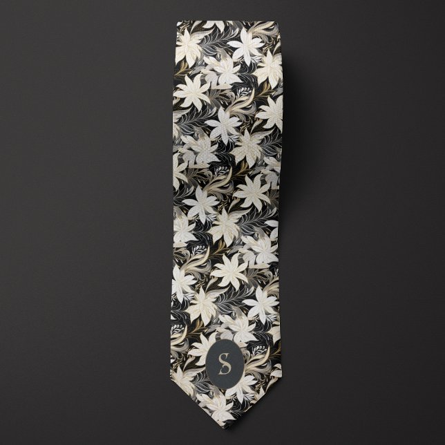 Svarta, vita och taupa Monogram Slips (Skapare uppladdad)