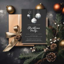 Svarta Vita Ornament Minimalistisk Julfest