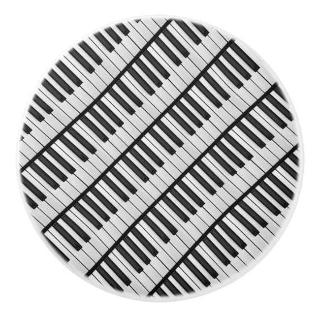 Svarta & vita pianotangenter knopp (Framsidan)