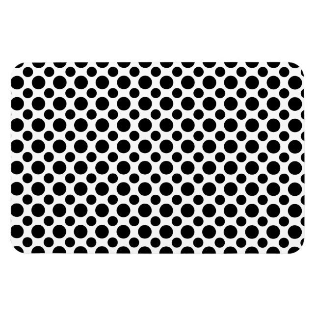 Svarta Vita Prickar Stora och Små Magnet (Horisontell)