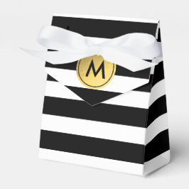 Svarta & vita randiga guld folie festgunstig boxar presentaskar