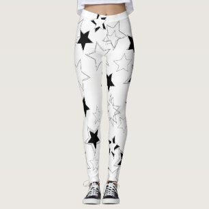 Svarta & Vita Stjärnor Leggings