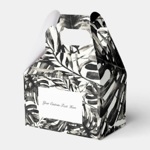 Svarta & Vita Tropiska Palmblad Ö-wedding Presentaskar